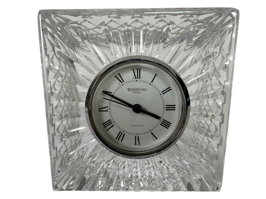 Just Added - Waterford Crystal Desk Clock 5W X 2D X 4H