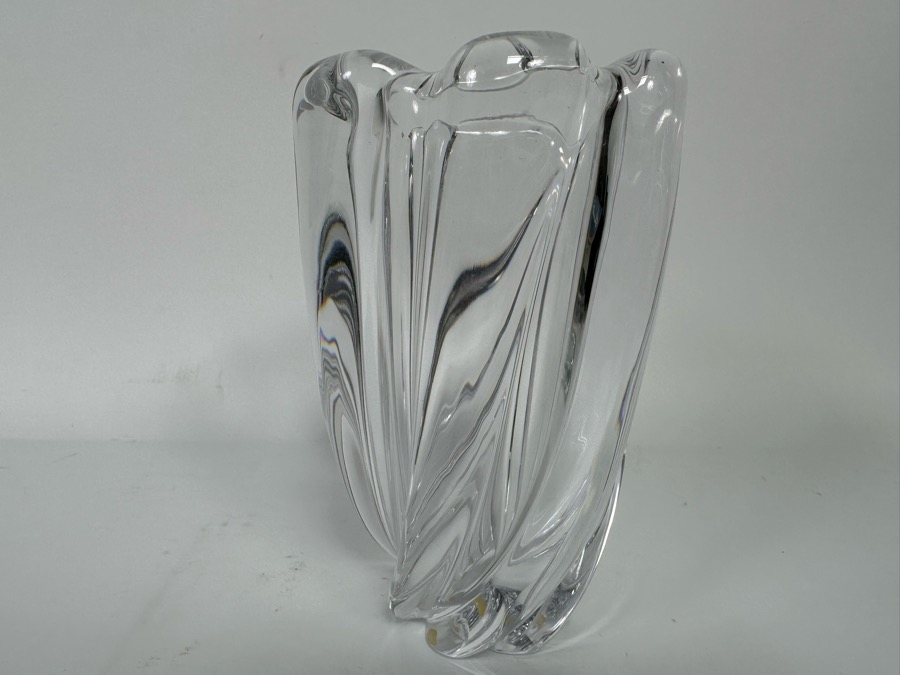 Just Added - Signed Orrefors Handmade Vintage Swedish Art Glass Waterfall Vase 4.5W X 7H [Photo 2]