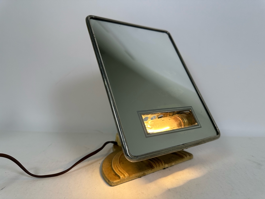 Impressive Art Deco Adjustable Vanity Mirror With Light And Power Socket 7W X 5D X 10H [Photo 13]