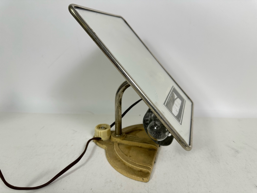 Impressive Art Deco Adjustable Vanity Mirror With Light And Power Socket 7W X 5D X 10H [Photo 4]