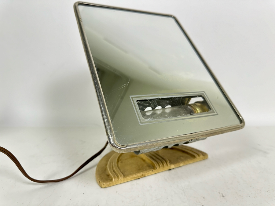 Impressive Art Deco Adjustable Vanity Mirror With Light And Power Socket 7W X 5D X 10H [Photo 2]