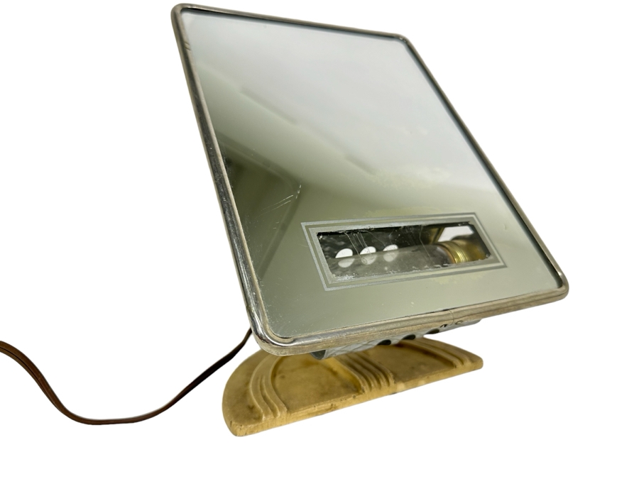 Impressive Art Deco Adjustable Vanity Mirror With Light And Power Socket 7W X 5D X 10H [Photo 1]