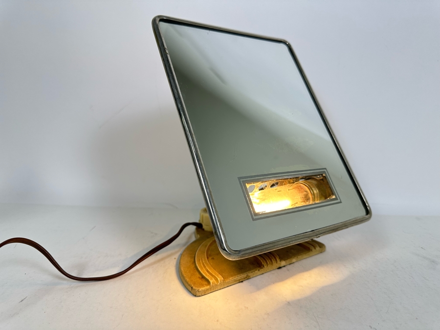 Impressive Art Deco Adjustable Vanity Mirror With Light And Power Socket 7W X 5D X 10H [Photo 14]