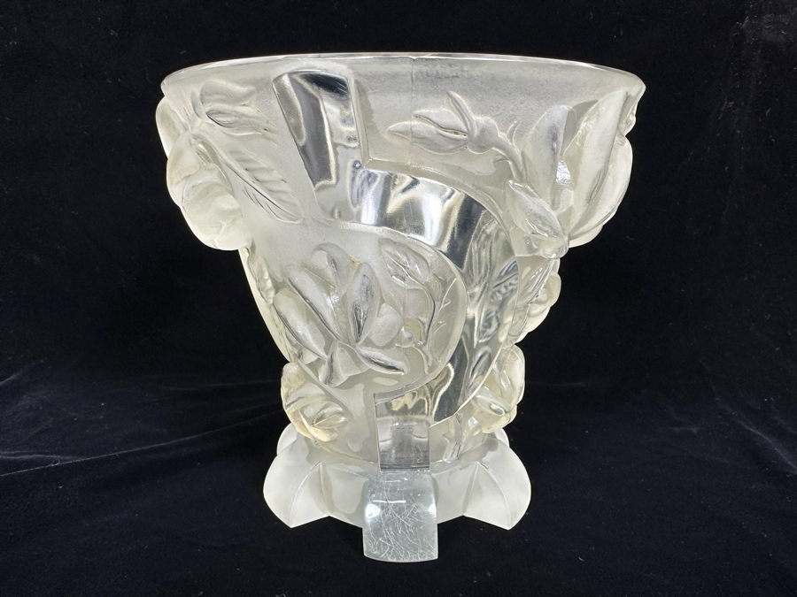 Impressive Art Deco Art Glass Vase 7W X 6.5H [Photo 4]