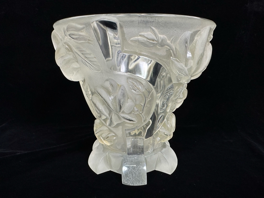 Impressive Art Deco Art Glass Vase 7W X 6.5H [Photo 5]