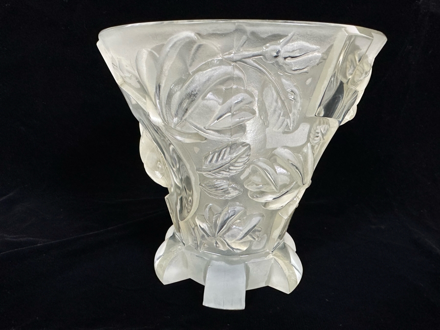 Impressive Art Deco Art Glass Vase 7W X 6.5H [Photo 6]