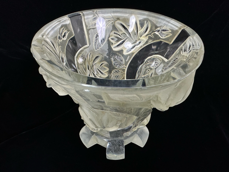 Impressive Art Deco Art Glass Vase 7W X 6.5H [Photo 3]