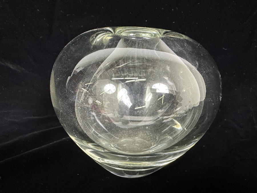 Signed 1957 Holmelgaard Glass Art Glass Vase 5 X 5 [Photo 2]