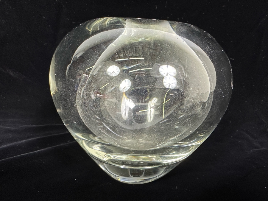 Signed 1957 Holmelgaard Glass Art Glass Vase 5 X 5 [Photo 1]