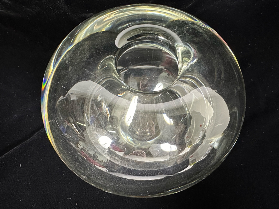 Signed 1957 Holmelgaard Glass Art Glass Vase 5 X 5 [Photo 3]