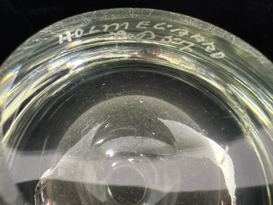 Signed 1957 Holmelgaard Glass Art Glass Vase 5 X 5 [Photo 9]