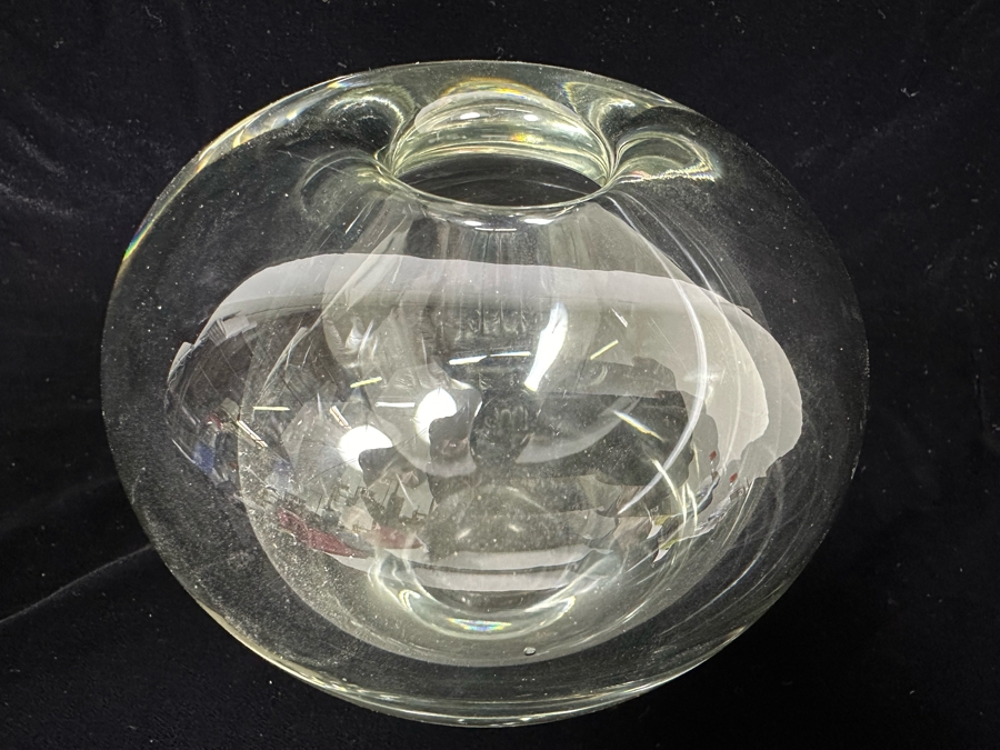Signed 1957 Holmelgaard Glass Art Glass Vase 5 X 5 [Photo 6]