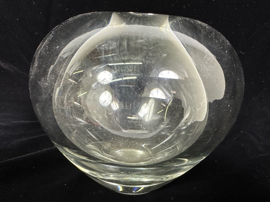 Signed 1957 Holmelgaard Glass Art Glass Vase 5 X 5 [Photo 8]