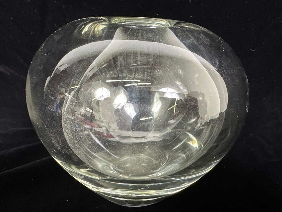 Signed 1957 Holmelgaard Glass Art Glass Vase 5 X 5 [Photo 7]