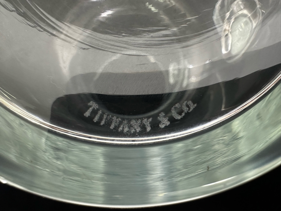Signed Tiffany & Co Glass Bedside Night Water Carafe With Cup 7H [Photo 9]
