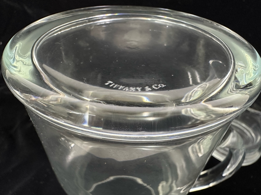 Signed Tiffany & Co Glass Bedside Night Water Carafe With Cup 7H [Photo 7]