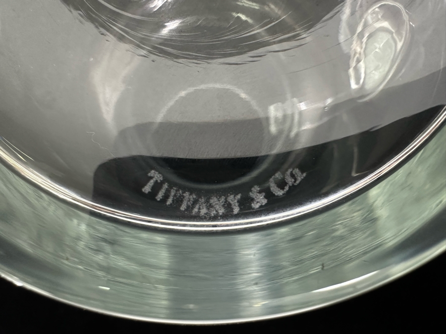 Signed Tiffany & Co Glass Bedside Night Water Carafe With Cup 7H [Photo 8]
