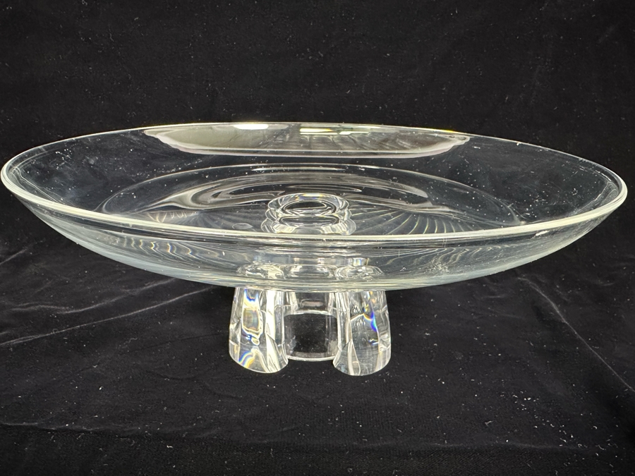 Impressive Signed Steuben Glass Centerpiece Pedestal Bowl 12W X 4.5H [Photo 1]