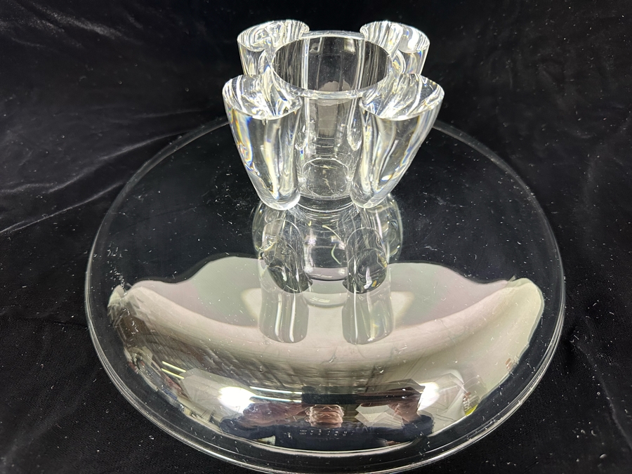 Impressive Signed Steuben Glass Centerpiece Pedestal Bowl 12W X 4.5H [Photo 10]