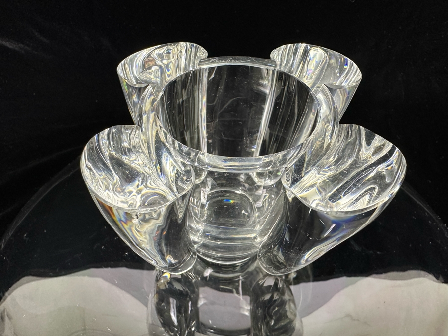 Impressive Signed Steuben Glass Centerpiece Pedestal Bowl 12W X 4.5H [Photo 12]