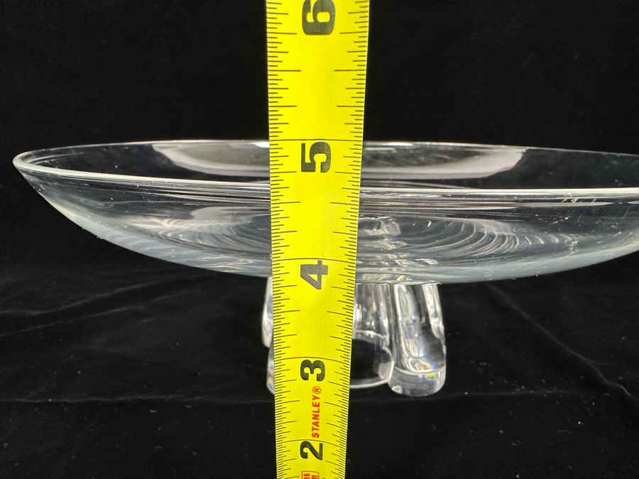 Impressive Signed Steuben Glass Centerpiece Pedestal Bowl 12W X 4.5H [Photo 17]