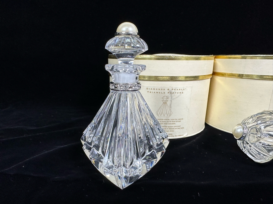 Lenox Diamonds & Pearls Baby Rattle & Lenox Diamonds & Pearls Triangle Perfume Bottle With Boxes [Photo 3]