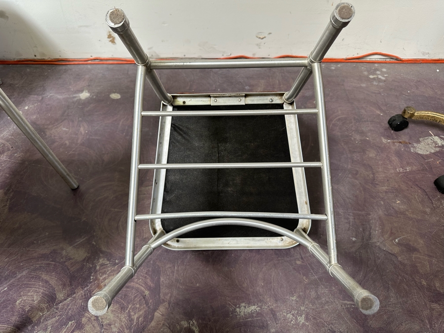 Warren McArthur Art Deco Aluminum Side Chairs With Mohair Fabric, Set Of Three Chairs 16W X 19D X 30H & 17W X 17D X 34H [Photo 16]