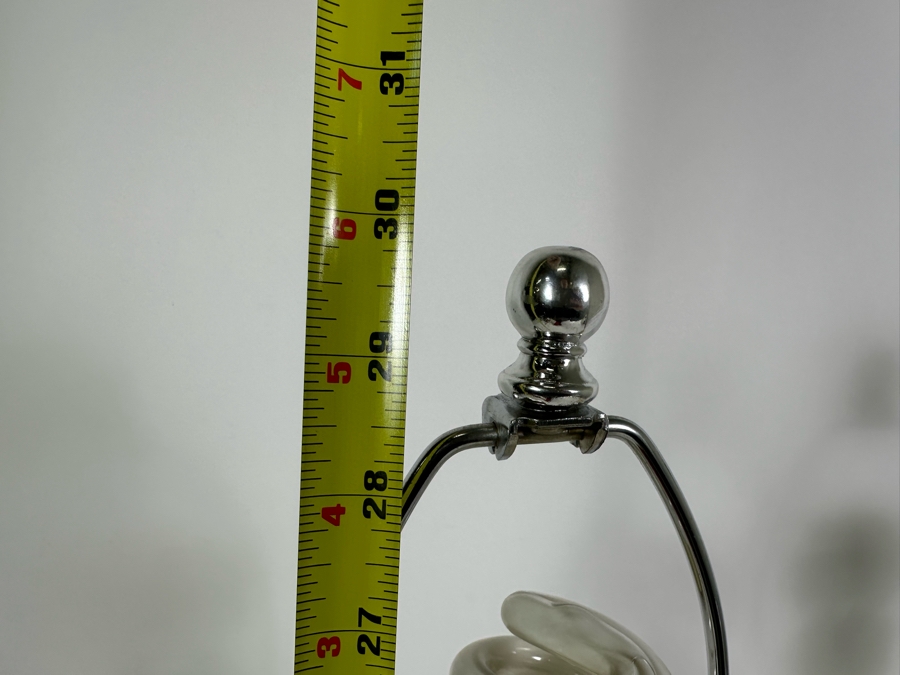 Pair Of Van Teal Geometric Lucite & Chrome Table Lamps No Shades 30H [Photo 7]