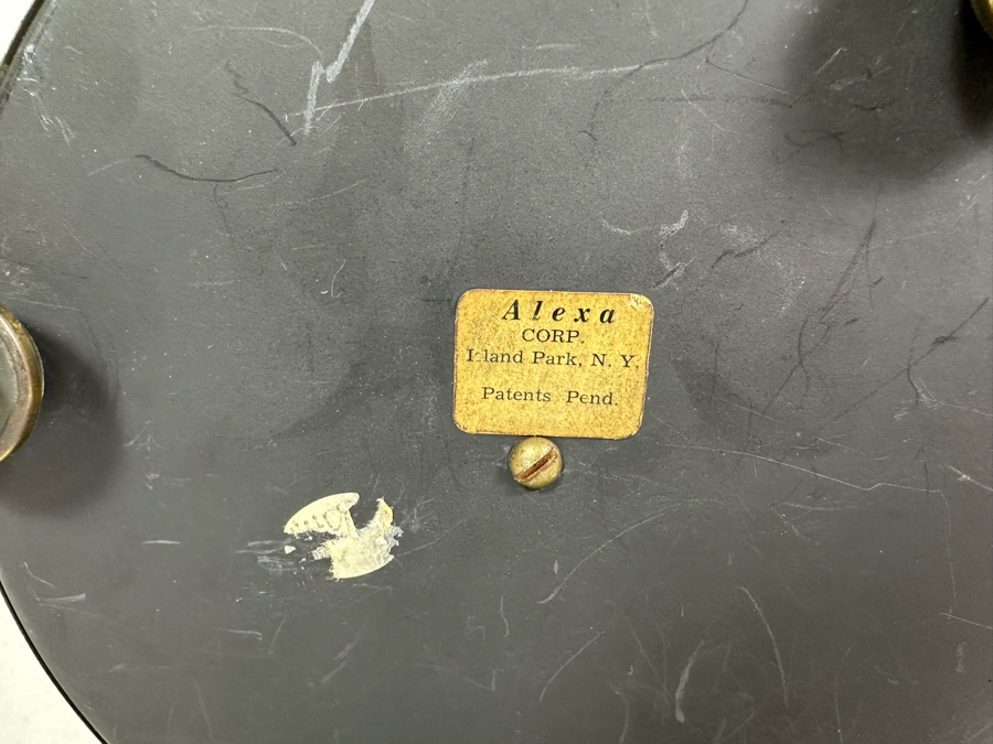 Vintage Art Deco Illuminated Footed Brass Desk Clock With Light By Alexa Corp Working 8W X 10.5H [Photo 11]