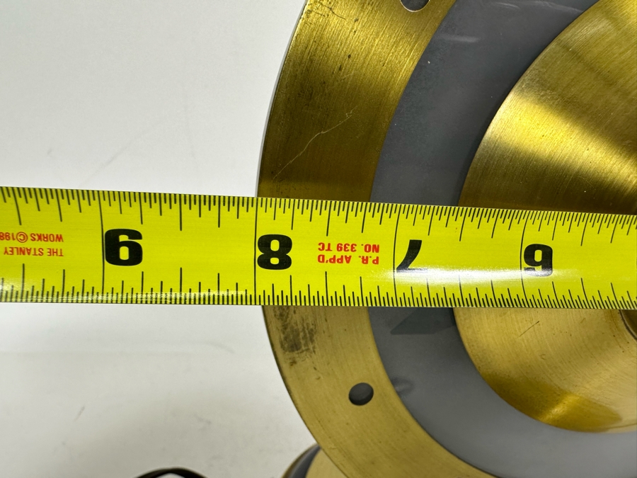 Vintage Art Deco Illuminated Footed Brass Desk Clock With Light By Alexa Corp Working 8W X 10.5H [Photo 13]