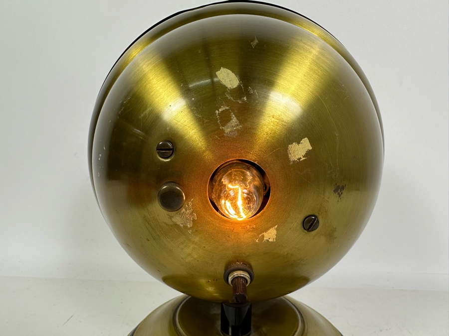 Vintage Art Deco Illuminated Footed Brass Desk Clock With Light By Alexa Corp Working 8W X 10.5H [Photo 7]