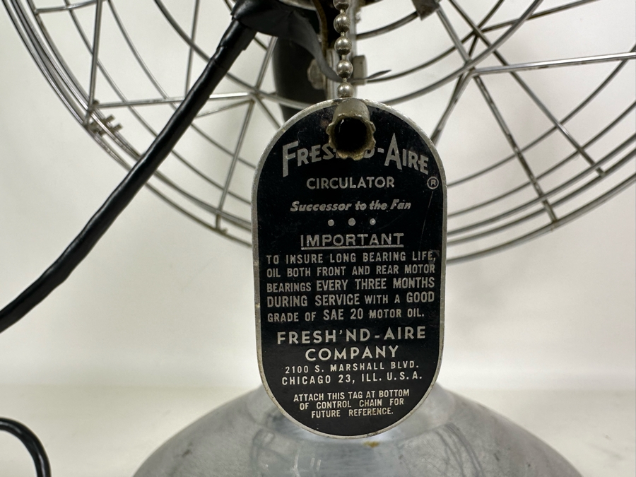 Vintage Fresh'nd-Aire General Electric Motor Fan Model 2000 Working 22W X 26H [Photo 7]
