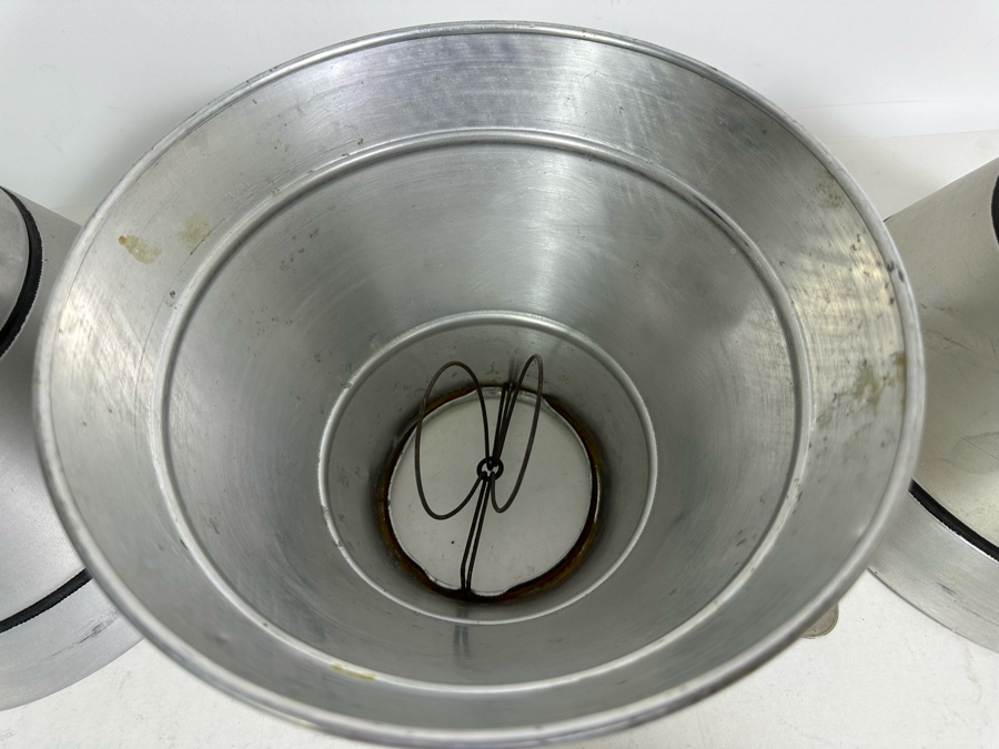 Three Aluminum Art Deco Lamp Shades 9W X 5.5H [Photo 5]