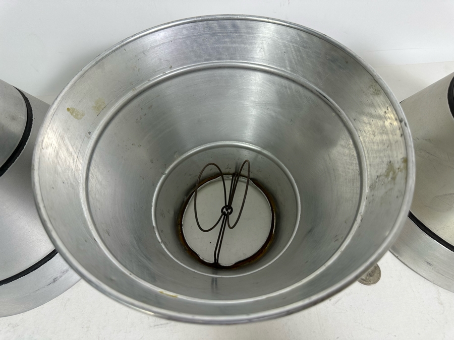 Three Aluminum Art Deco Lamp Shades 9W X 5.5H [Photo 6]