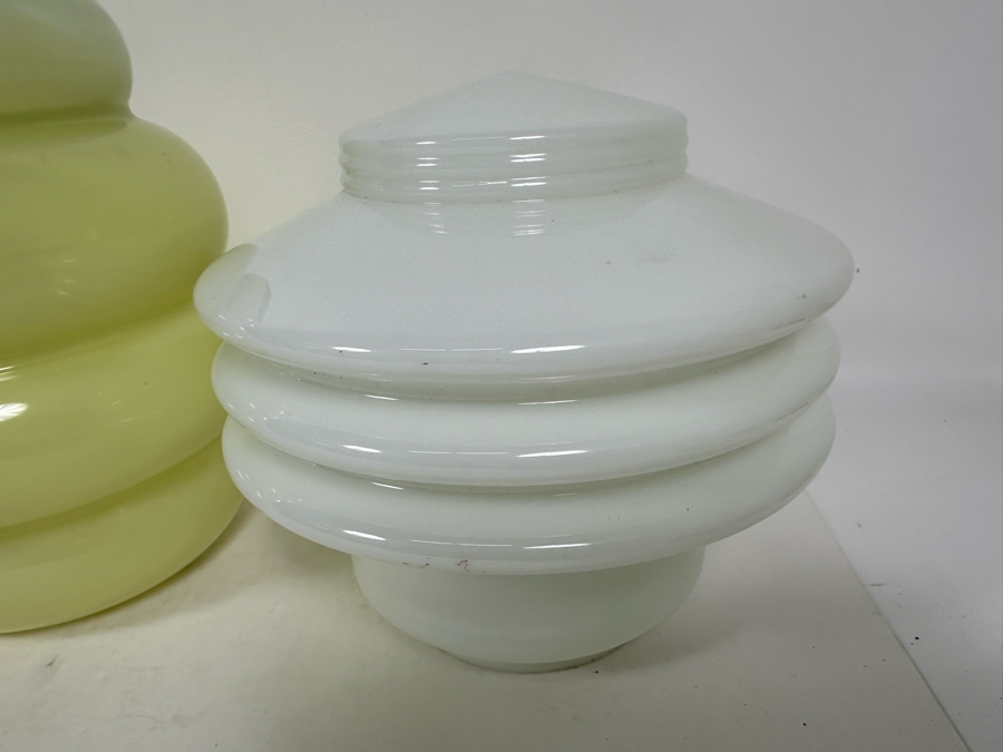 Four Art Deco Glass Light Fixture Shades 7H - 9H [Photo 9]