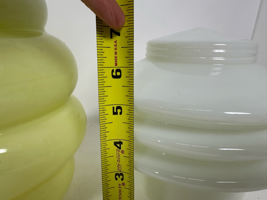 Four Art Deco Glass Light Fixture Shades 7H - 9H [Photo 16]