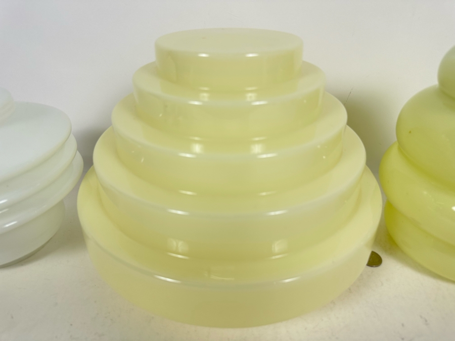 Four Art Deco Glass Light Fixture Shades 7H - 9H [Photo 6]