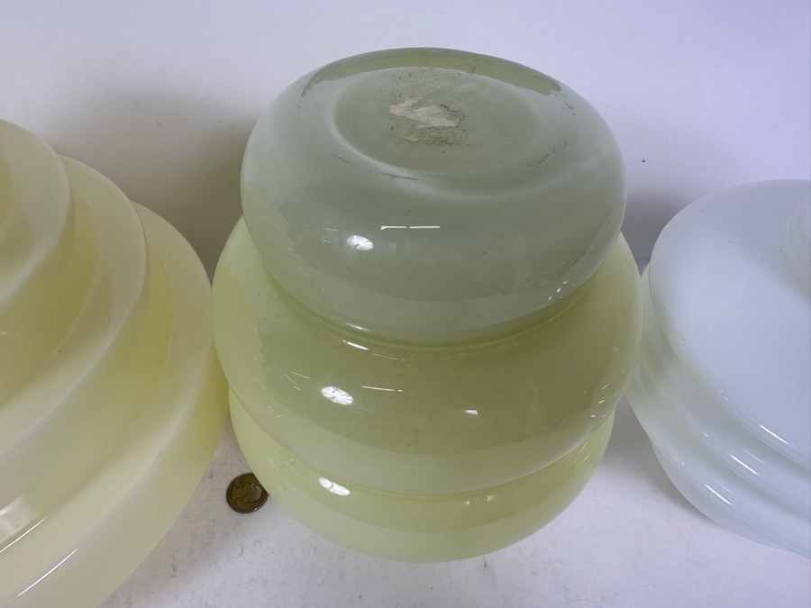 Four Art Deco Glass Light Fixture Shades 7H - 9H [Photo 8]