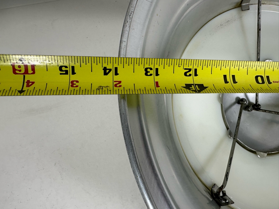 Four Art Deco Aluminum / Glass Light Fixture Shades (One Has Broken Glass) 14W X 4.5H [Photo 15]