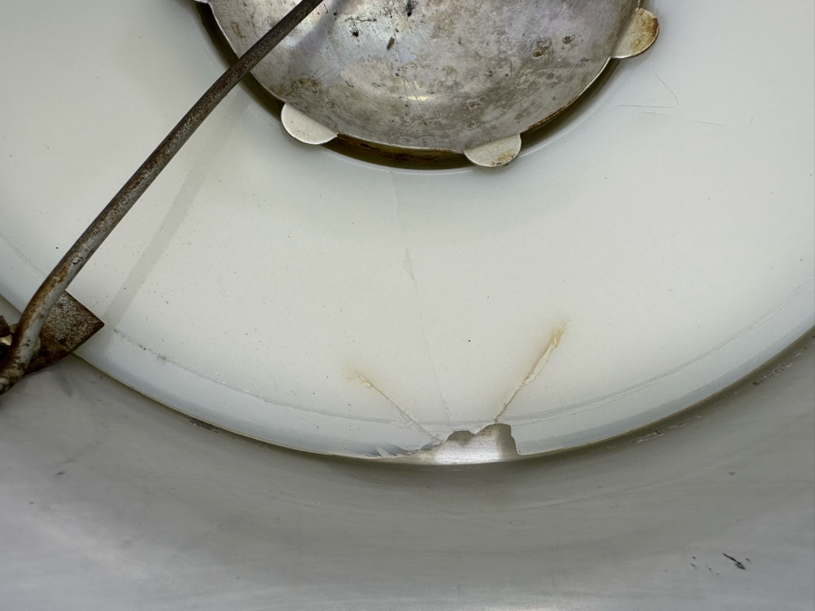 Four Art Deco Aluminum / Glass Light Fixture Shades (One Has Broken Glass) 14W X 4.5H [Photo 13]