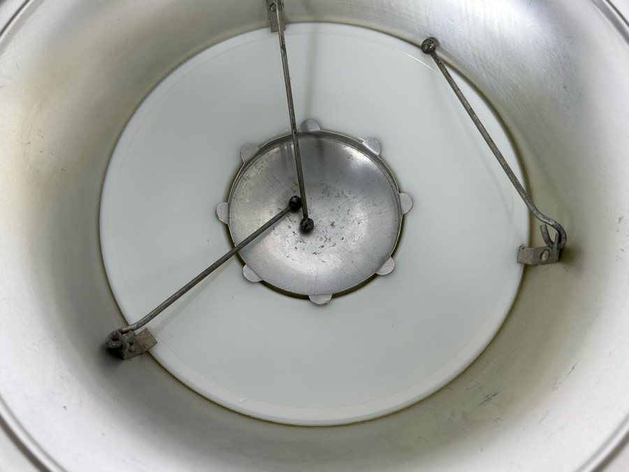 Four Art Deco Aluminum / Glass Light Fixture Shades (One Has Broken Glass) 14W X 4.5H [Photo 14]