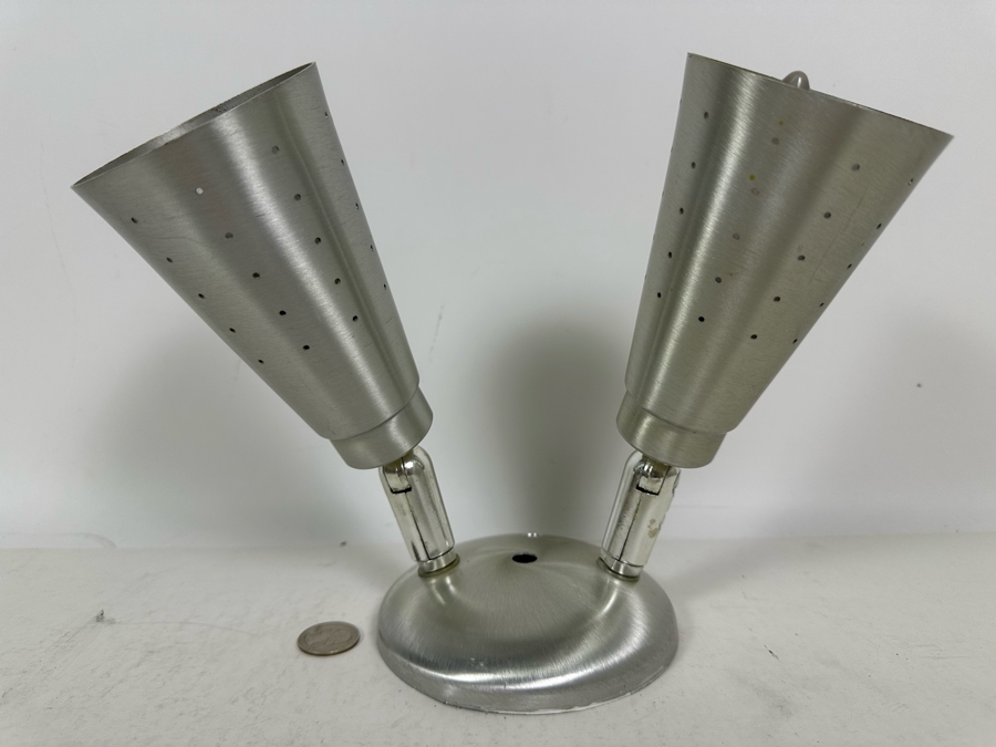 Mid-Century Modern Brushed Aluminum Light Fixture 8H [Photo 4]