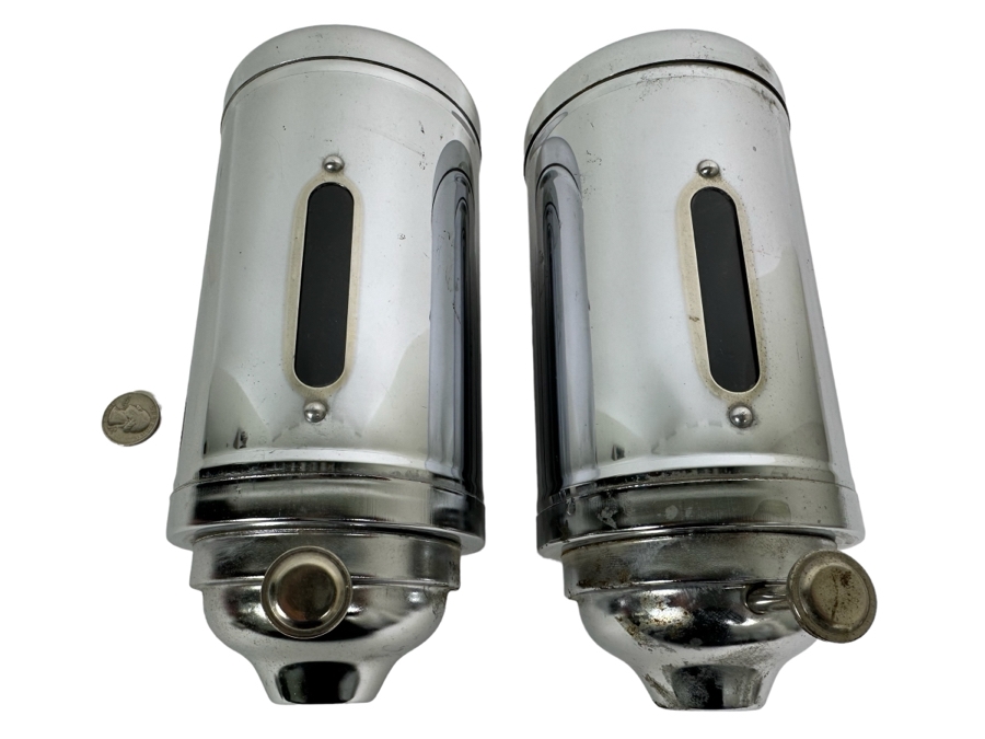 Pair Of Chrome Wall Mounted Dispensers 8H