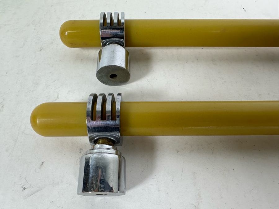 Pair Of Art Deco Chrome And Bakelite Handles Door Pulls 9.5L X 2H [Photo 5]