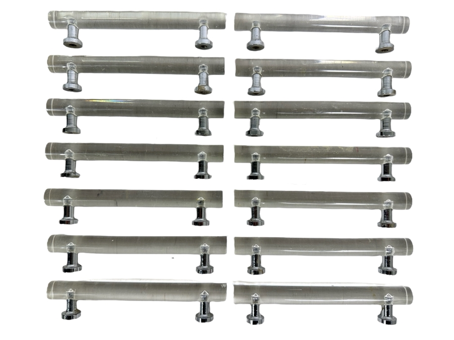 (14) Vintage Lucite Pulls 6 X 1 1/8 [Photo 1]