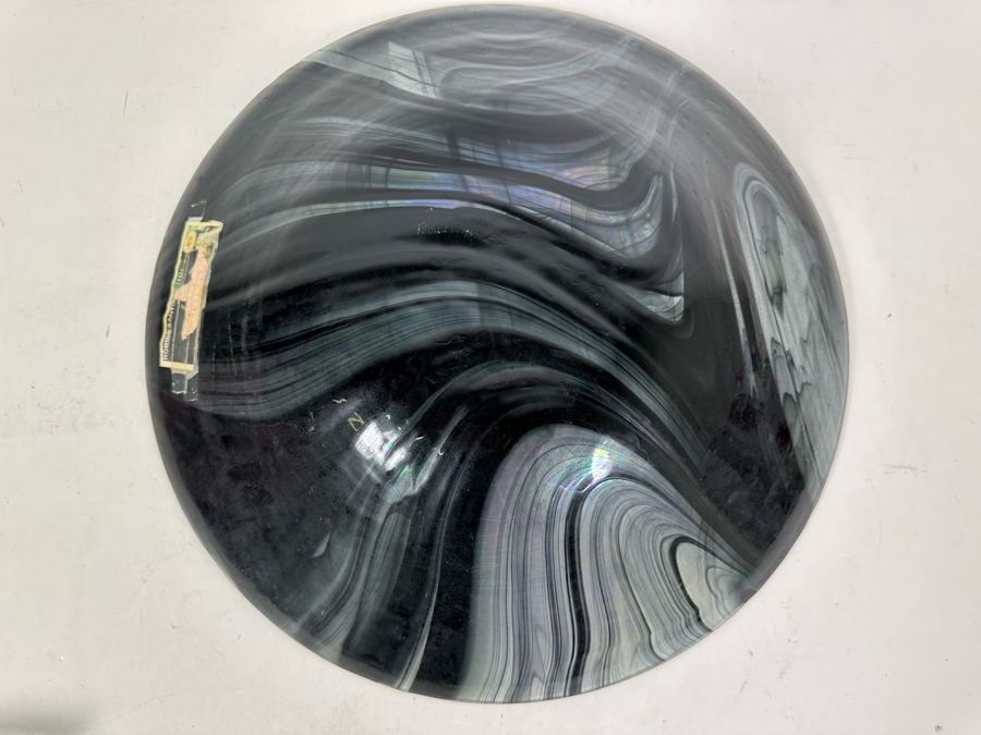 Signed Robbie Santolucito Iridescent Art Glass Bowl 17W X 3.5H [Photo 6]