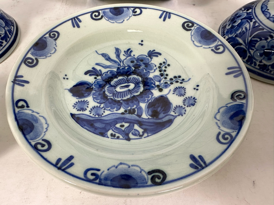 Collection Of Delft Blue Hand Painted Pieces Including Clock (Clock Starts But Eventually Stops) - See Photos [Photo 9]