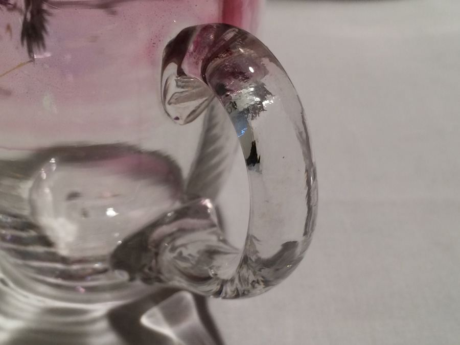 Victorian Hand Painted Amethyst Glass Punch Bowl and Cups [Photo 13]