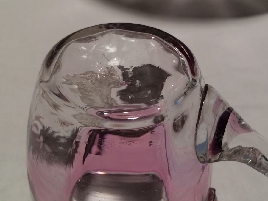 Victorian Hand Painted Amethyst Glass Punch Bowl and Cups [Photo 16]