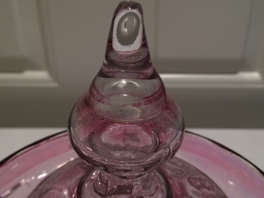 Victorian Hand Painted Amethyst Glass Punch Bowl and Cups [Photo 9]